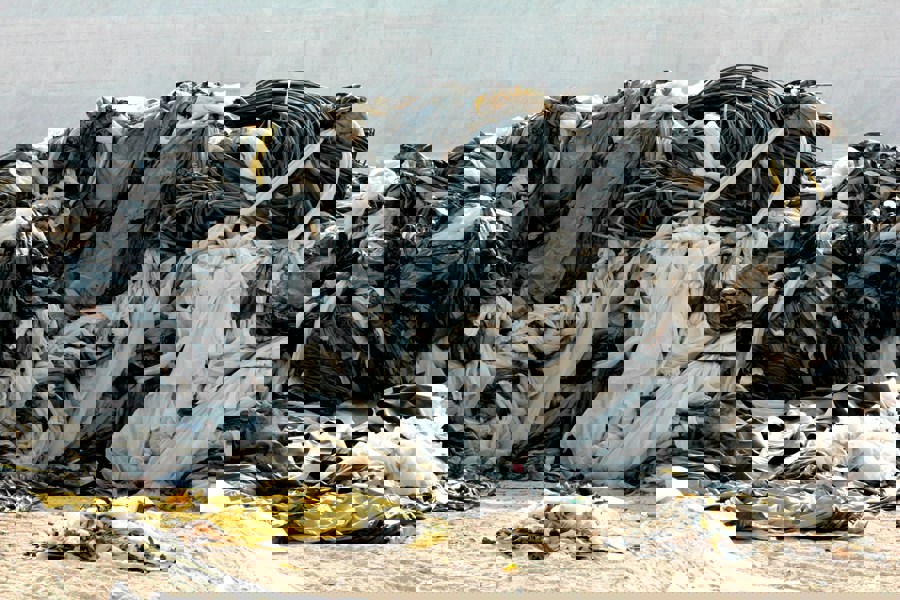 Textile waste mountain